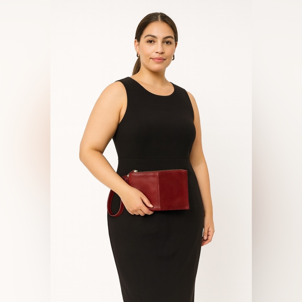 INC Suede/faux leather clutch